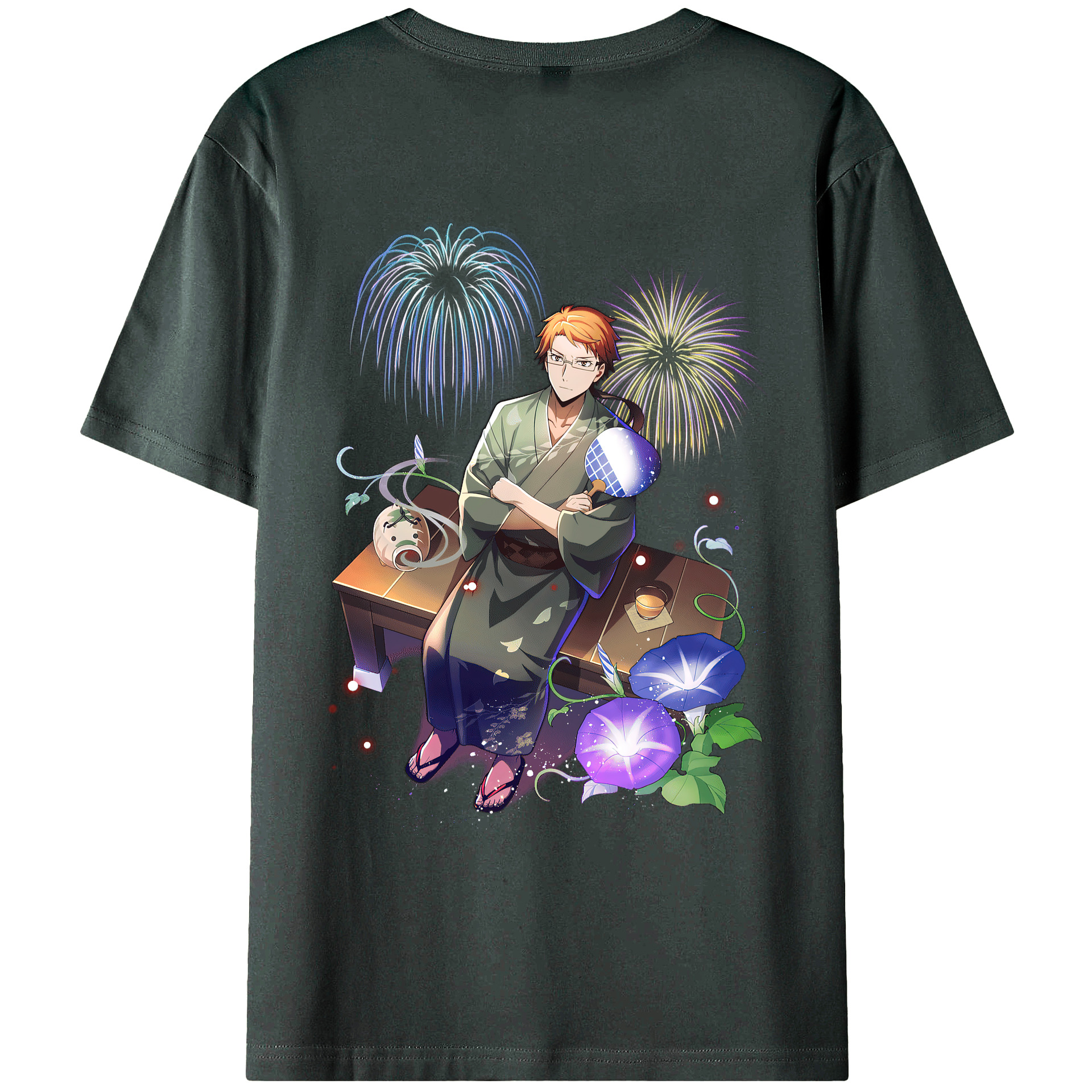 （画像用） 文豪ストレイドッグス Bungo Stray Dogs 綿100％ メンズ半袖Tシャツ（バックプリント） 通気性